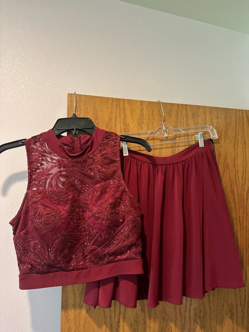 Speechless Wine Red Two Piece Homecoming Dress